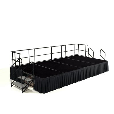 8' x 16', 24"" High Carpet Stage Package -  National Public Seating, SG482404C-10-SS10