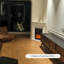 Beige Solid Wood Electric Fireplace-138150259