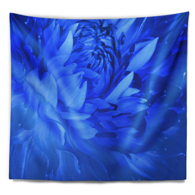 Tapisserie florale pétales de fleurs bleu vif