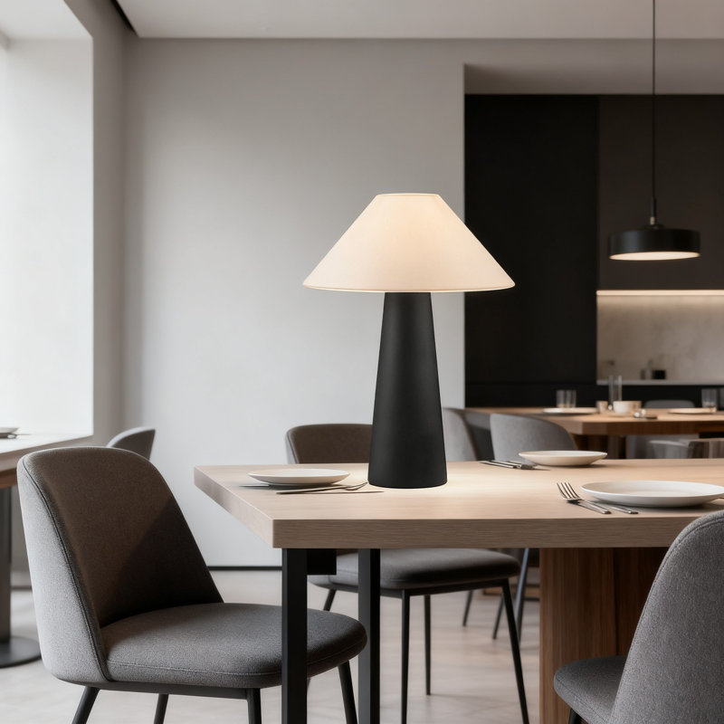 Lampe de table en céramique avec abat-jour en tissu blanc cassé, interrupteur à bascule en ligne, cordon de 5 pi pour bureau, bureau, salon
