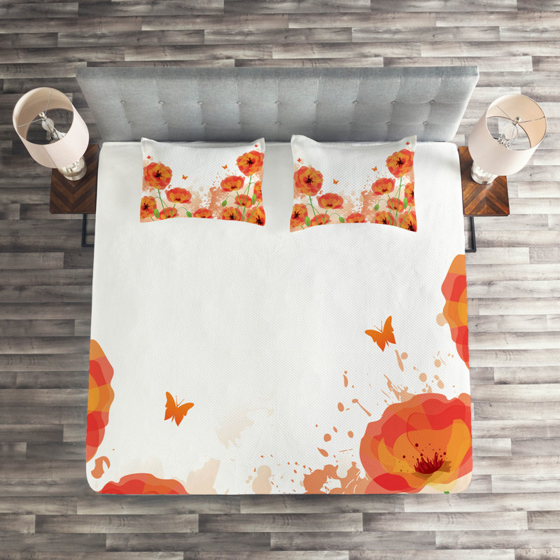 Poppy Farmhouse / Country Polyester Coverlet