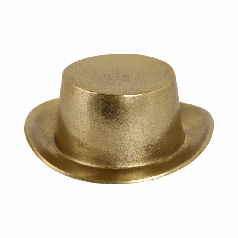 Ithaman 's 8" Aluminum Top Hat Decor, Gold Accent