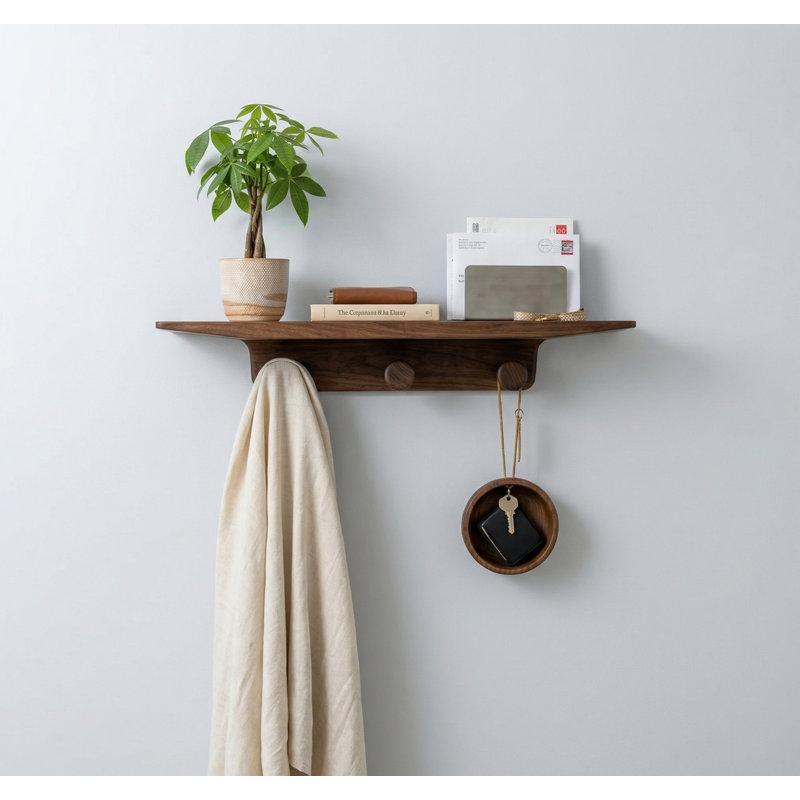 Sephine Modern Sleek Floating Wooden Wall Shelves, Decorative Storage Shelf for Kitchen, Bedroom, Living Room, Office