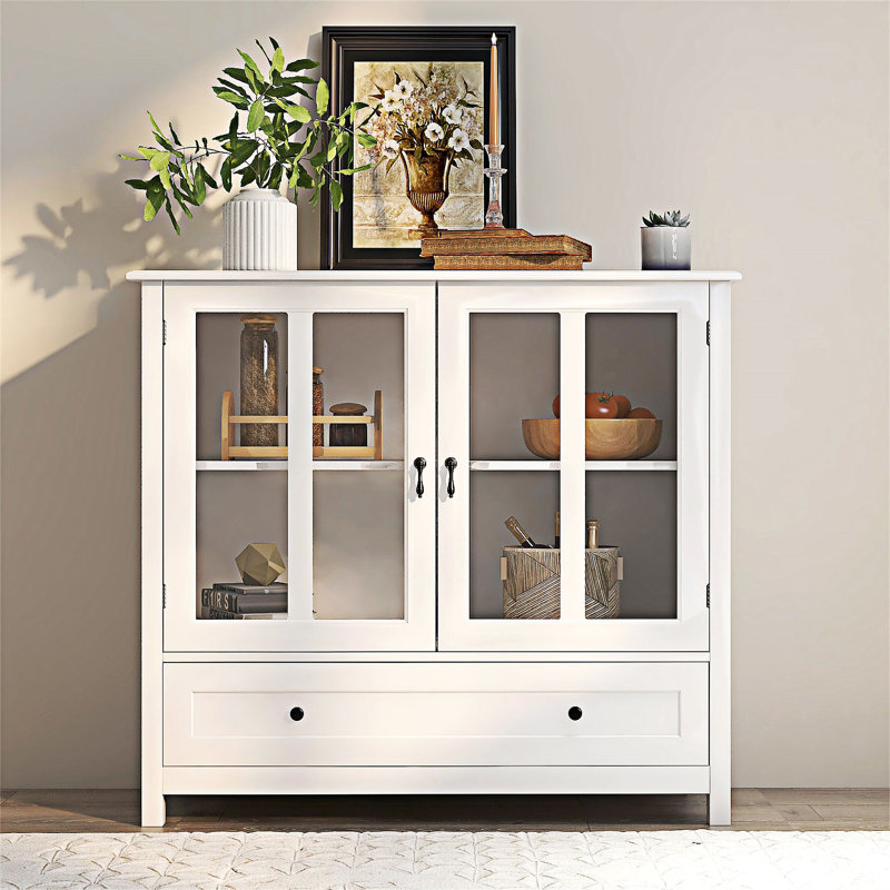 Armoire de rangement exquise avec portes doubles en verre