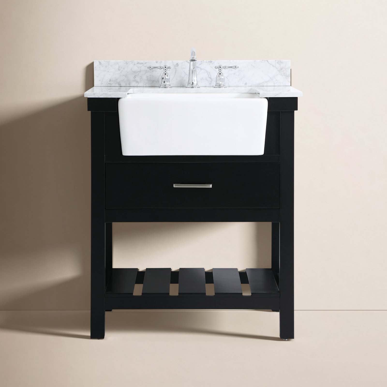 Pelaghia 30'' Single Bathroom Vanity, Black