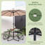 Banc de pique-nique d'extérieur portable avec 4 bancs et trou pour parasol - vert-1658933872