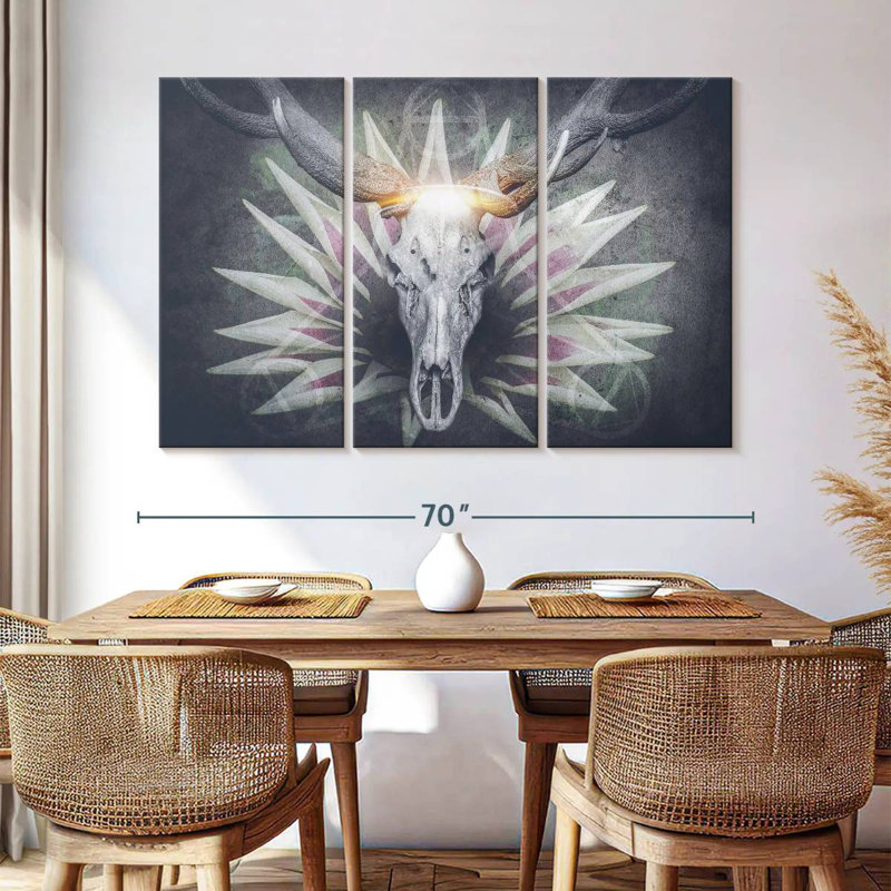 Hitzel Devil Deer Skull, 42" H x 65" W