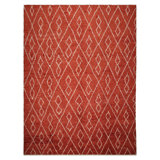 Tapis orange en laine noué à la main 8 pi 10 po x 11 pi 5 po Tribal