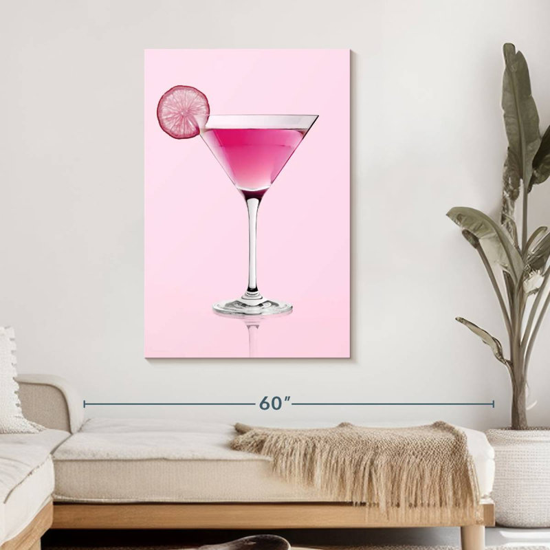 Impression sur toile rose martini, H 45 po x l 30 po x P 1,25 po