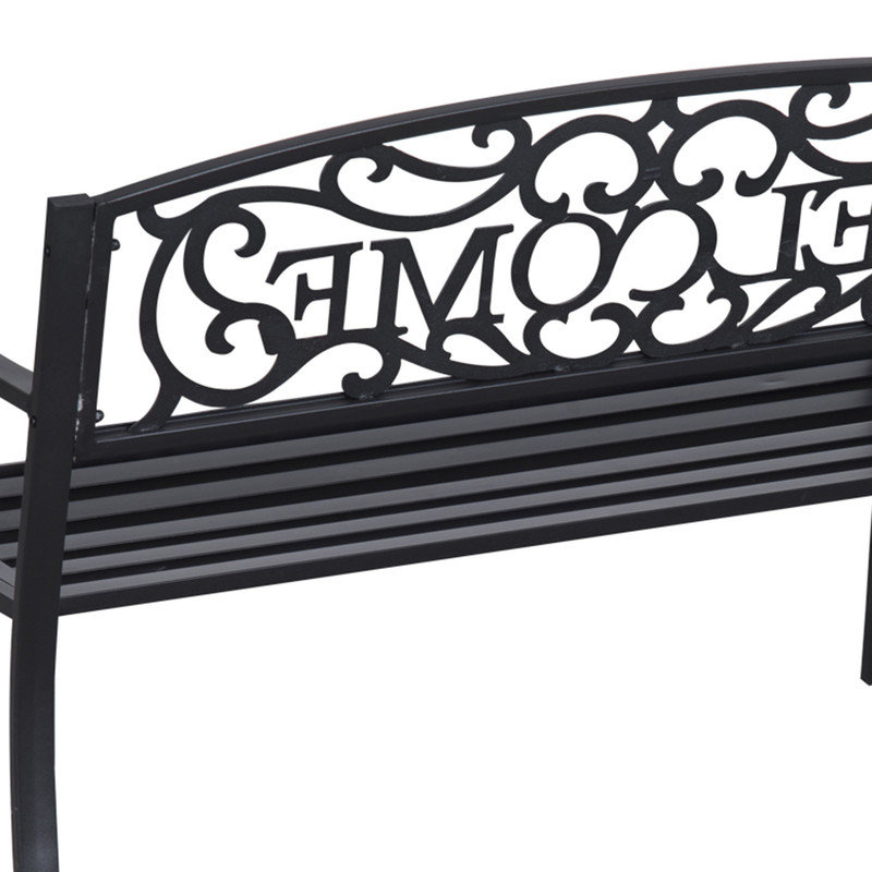 Banc de bienvenue classique en métal avec siège à lattes Classic