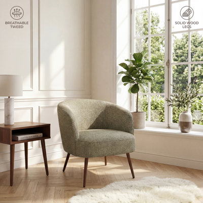 Mid-Century Modern Upholstered Tub Chair