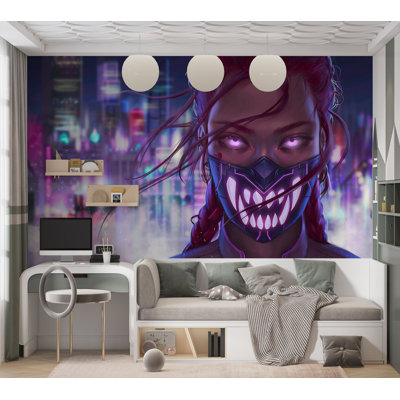 Papier peint de qualité supérieure - Personnage Cyberpunk City