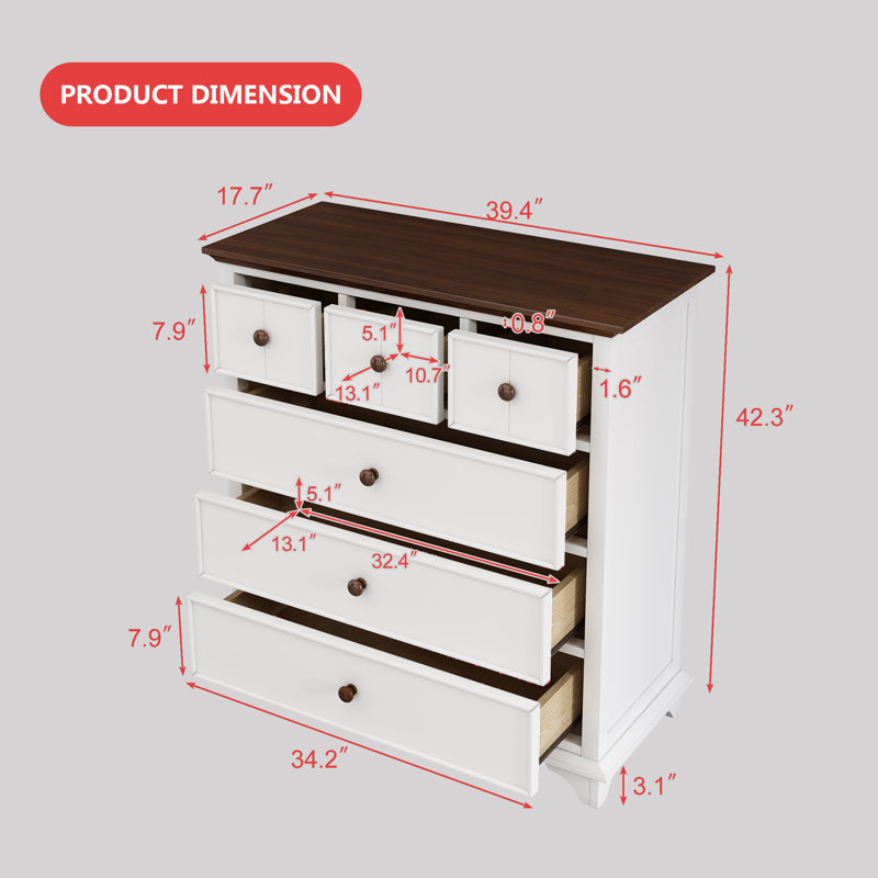 Solid Wood 6 - Drawer Dresser