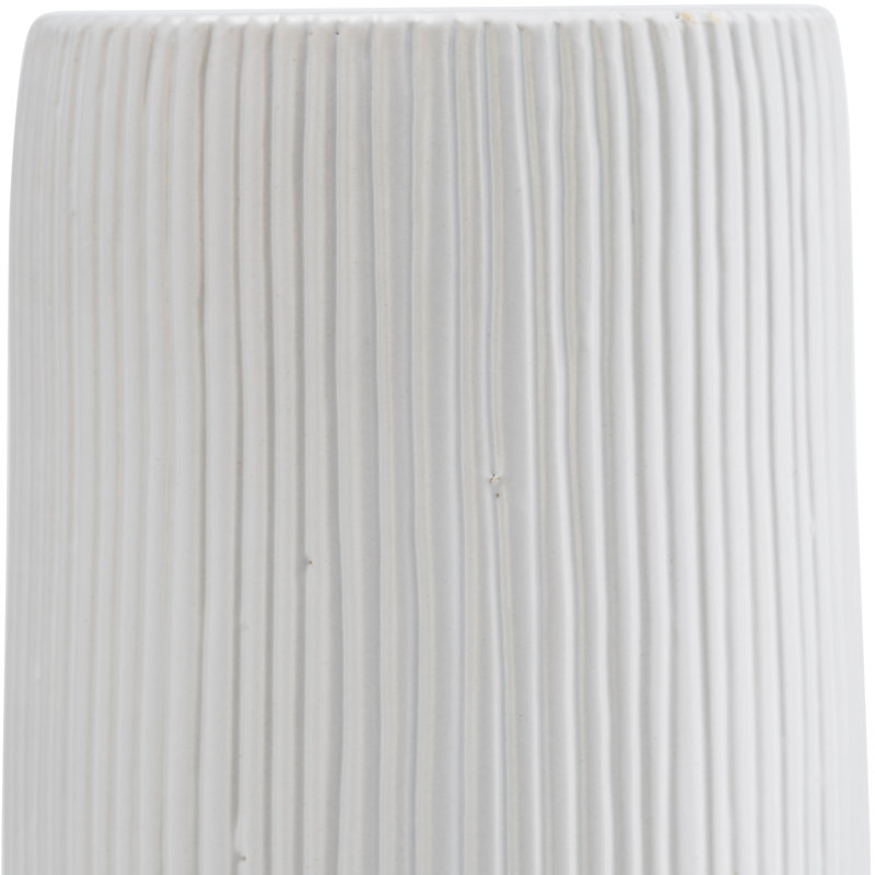Modern neutral ceramic vase Rachael, Blanc, H 18 po x l 6 po x P 6 po
