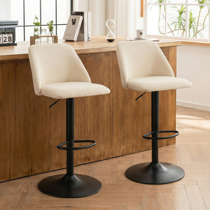 Chaise de bar pivotante à hauteur réglable, Beige