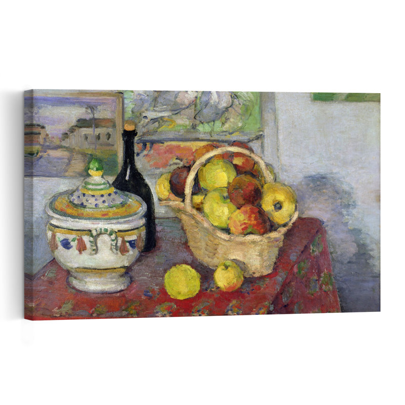 Nature morte à la soupière, vers 1877. Estampe murale abstraite contemporaine sur le thème des fruits., H 12 po x l 18 po