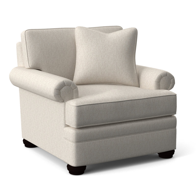 Kensington Armchair, Snow Crypton Performance; 0884-91, Java Finish
