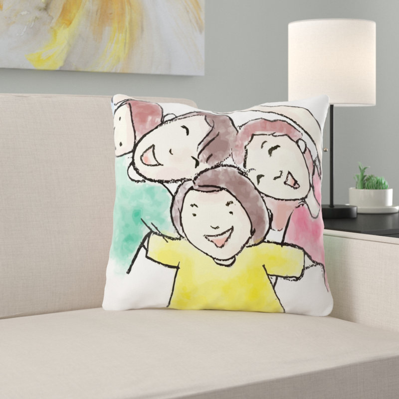 Outdoor Reversible Throw Pillow, Microsuede, Indoor