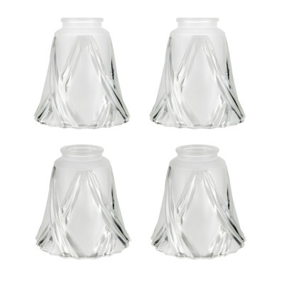 5.25" H x 5" W Glass Bell Ceiling Fan Fitter Shade (Screw on) in Clear