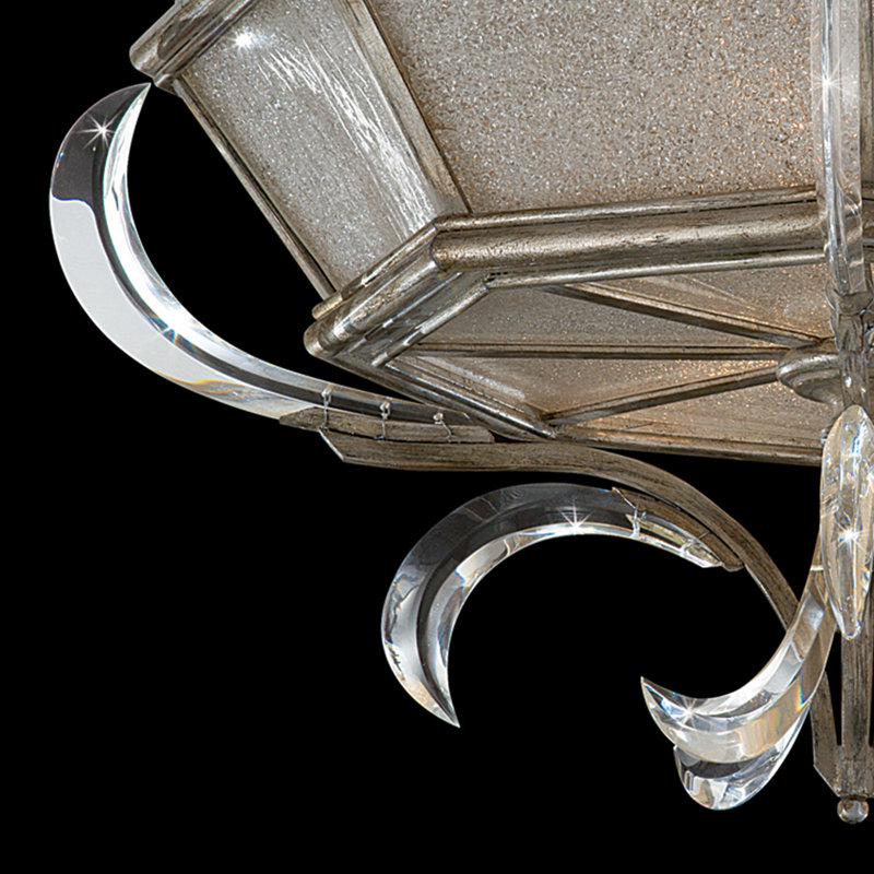 Beveled Arcs Flush Mount, Silver Leaf