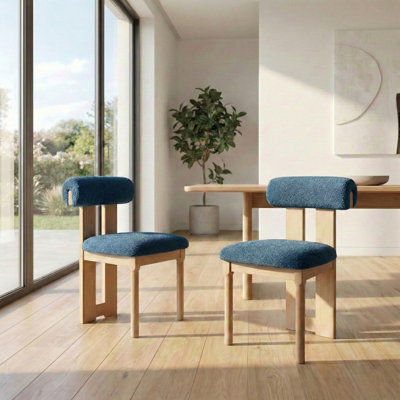 Abentego Solid Wood Fabric Dining Chair