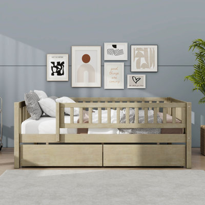 Wooden Daybed Featuring Two Drawers