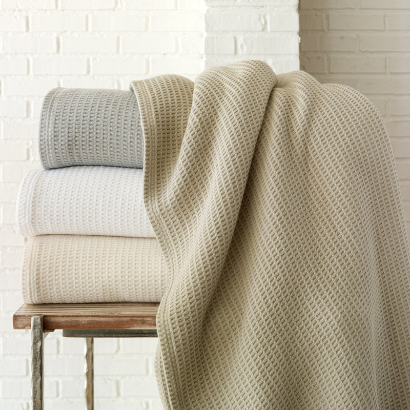 Riviera Cotton Blanket, King, Linen