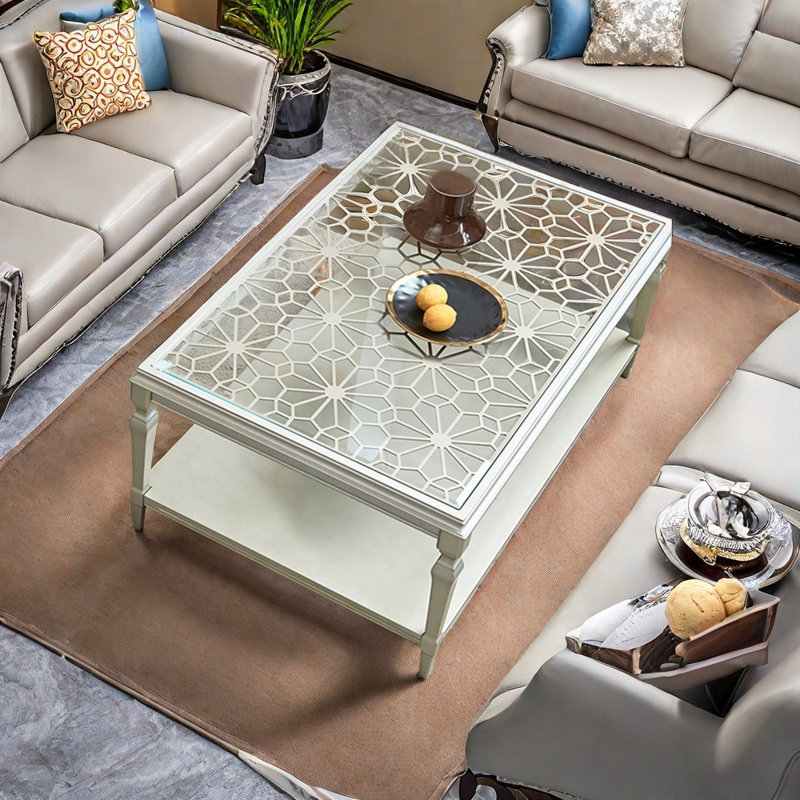 Eco-friendly painted coffee table, 18.9" H x 47.24" L x 26.77" W