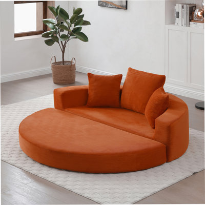 Boneless Convertible Sofa Couch Bed,Multi-Functional,Circular Bed,Adjustable Futon Sofa ,No Assembly Compressed Corduroy Floor Lounge Sofa For Apartment Office Bedroom Living Room