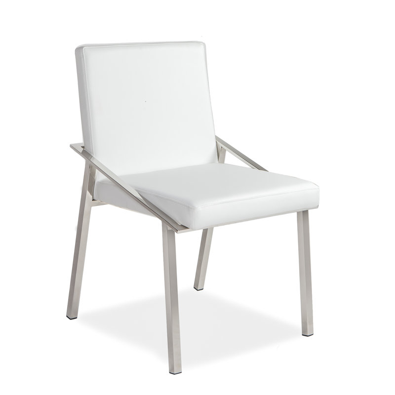 Chaise d'appoint Abbondio, Blanc, Argent