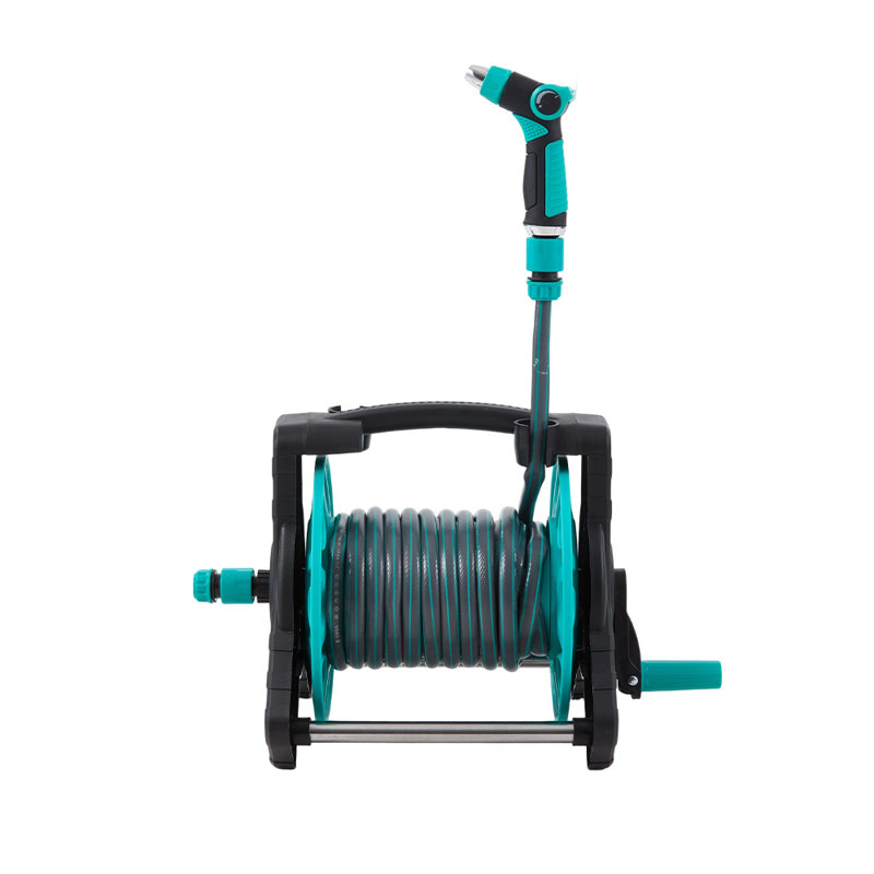 Garden Hose Reel with 20m Water Hose, 30cm H x 20cm W x 31.5cm D, Green