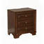 Table de chevet en bois de cerisier brun massif 1pc Nickel