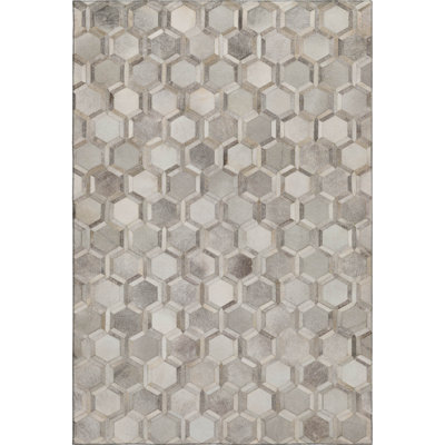 8' X 10' Gray Ivory And Beige Geometric Washable Area Rug With UV Protection