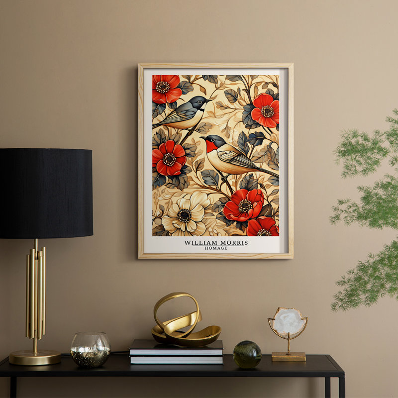 WM MORRIS Series LX Framed Print - Solid Wood, Natural, H 11 po x l 9 po