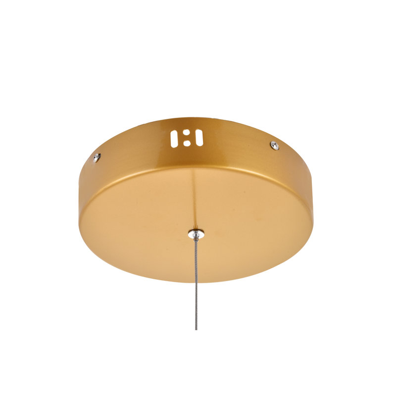 Lustre linéaire moderne de style Spoutnik à 3 lumières Hulse, H 12,5 po x l 43,5 po x P 43,5 po, Doré