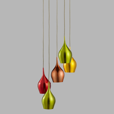 5 - Light Green/Brown/Red/Gold Cluster Pendant