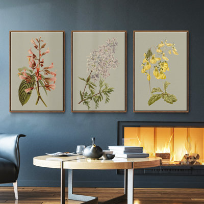 Botanical Array II, ensemble de 3 toiles encadrées sur toile