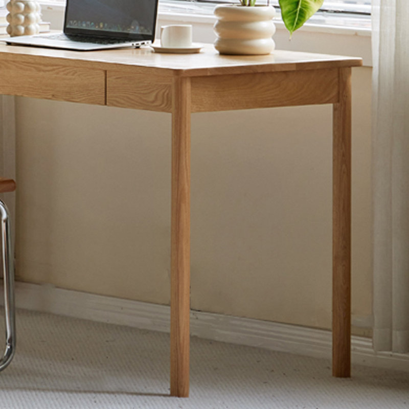 Simple Lght Brown Durable Oak Writing Desk, 29.52" H x 41.33" W x 19.68" D