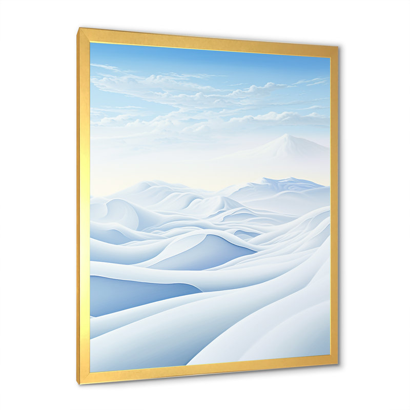" Winter Desert Snow Scenery ", Gold Single Picture Frame, 20" H x 12" W x 1" D