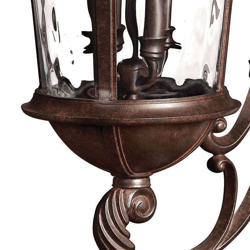 Windsor 3-Light Outdoor Wall Lantern, 32" H x 12.5" W x 15.5" D, Brown
