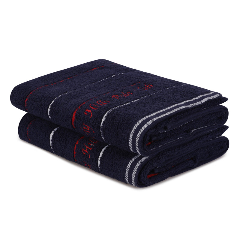 Ensemble de 2 essuie-mains 100% coton 2 pièces, Bleu foncé