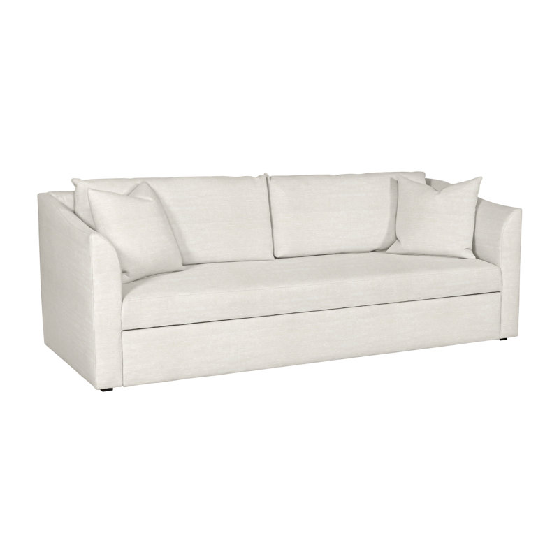 Canapé-lit à accoudoirs évasés 89,5 po Ease, 100 % polyester parchemin Nadia