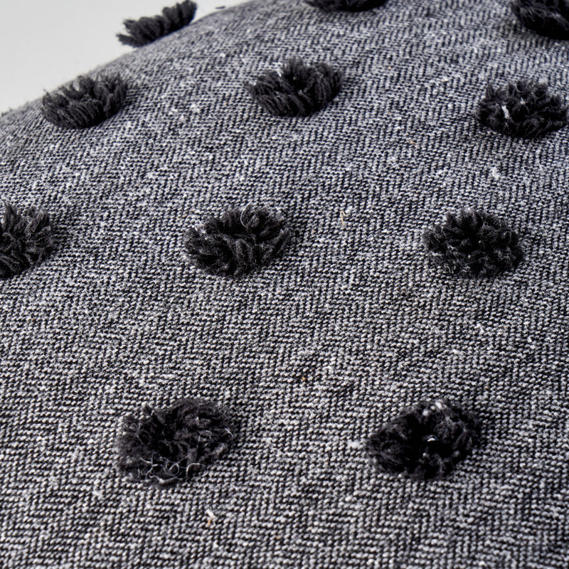 Maroc Cotton Dotted Throw Pillow, Anthracite