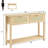 Zayer Rattan Entryway Table, 43" Console Table with Drawers, 2 Tier Sofa Table with Storage, Wooden Console Table for Entryway-1089253019