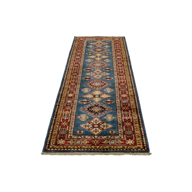Chemin de table tribal Kazak bleu et rouge 3 x 8