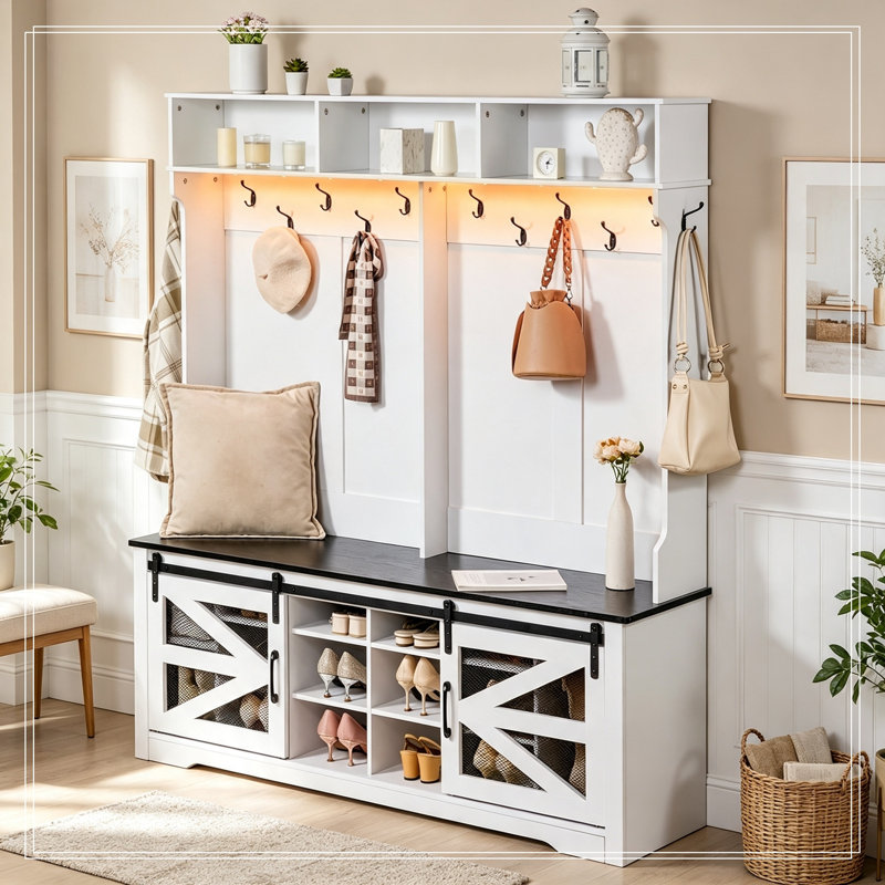 Dewitt avec DEL, rangement pour chaussures, tablettes réglables et 12 crochets de suspension