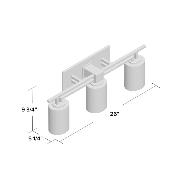 Caroly 3 - Light Bath Bar, Opal, Matte Black