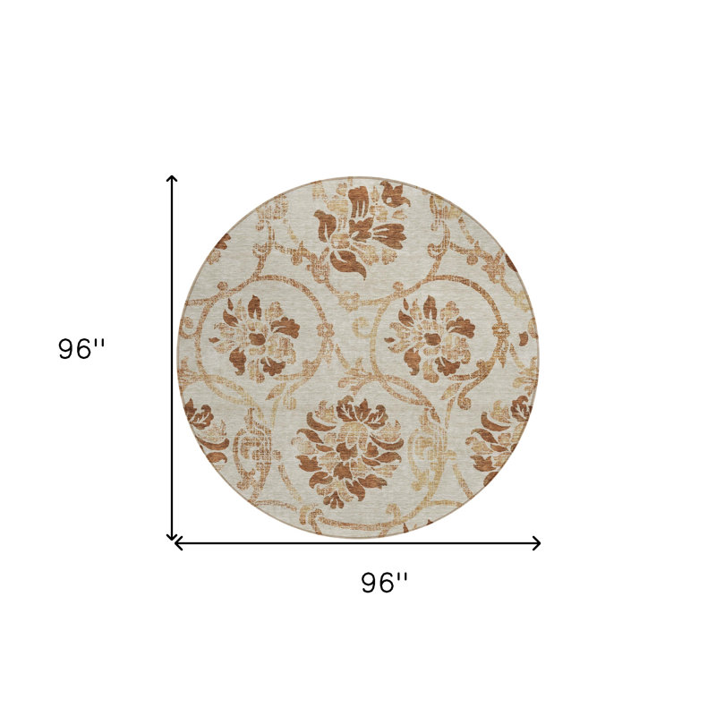 Tapis d'intérieur rond 8 po Terra Cotta