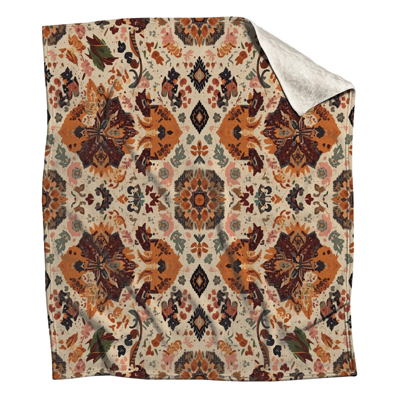 Couvertures à motif floral rétro, L 50 po x H 60 po