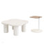 Modern Coffee Table Set Of 2, Irregular Shape Coffee Table With Four Roman Column Legs And End Table With Glass Top, End Table